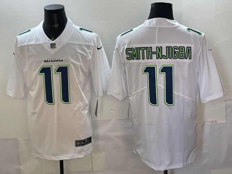 Men 2026 Seattle Seahawks #11 Smith-Njigba White Nike Limited NFL Jersey 011->seattle seahawks->NFL Jersey